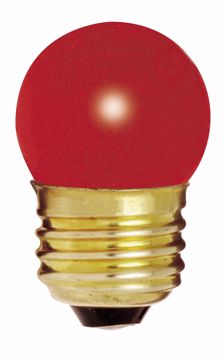 Picture of SATCO S3611 7 1/2W S11 Standard RED Incandescent Light Bulb