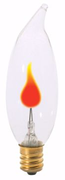 Picture of SATCO S3756 3W TT FLICKER CAND Clear Incandescent Light Bulb