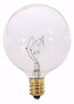 Picture of SATCO S3771 60W G16 1/2 CAND Clear CARDED Incandescent Light Bulb