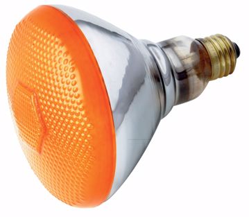 Picture of SATCO S4425 100W BR-38 AMBER 120 Volt Incandescent Light Bulb