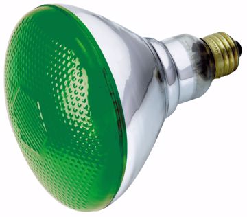 Picture of SATCO S4427 100W BR-38 GREEN 120 Volt Incandescent Light Bulb