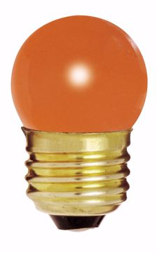 Picture of SATCO S4510 7 1/2W S11 Standard ORANGE Incandescent Light Bulb