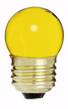 Picture of SATCO S4512 7 1/2W S11 YELLOW Incandescent Light Bulb