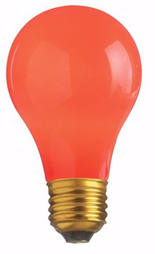 Picture of SATCO S4984 60W A19 Standard RED CERAMIC Incandescent Light Bulb