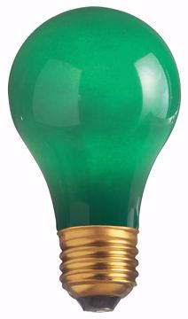 Picture of SATCO S4986 60W A19 CERAMIC GREEN 130V Incandescent Light Bulb