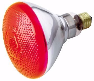 Picture of SATCO S5002 230 VOLT 100W BR-38 RED E27 Incandescent Light Bulb