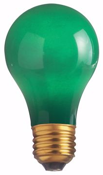 Picture of SATCO S6091 25W A19 CERAMIC GREEN 130V. Incandescent Light Bulb