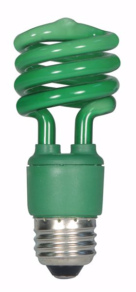 Picture of SATCO S7272 13T2/E26/GREEN/120V  Compact Fluorescent Light Bulb