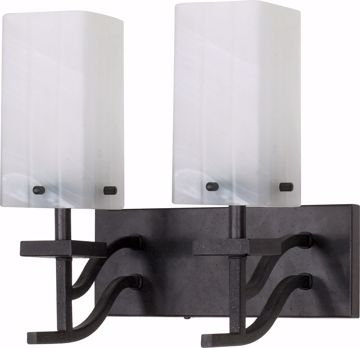 Picture of NUVO Lighting 60/005 Cubica - 2 Light - 13" - Vanity - with Alabaster Swirl Glass