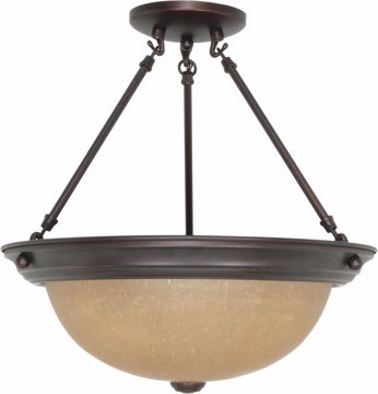 Picture of NUVO Lighting 60/1261 3 Light 15" Semi Flush with Champagne Linen Washed Glass