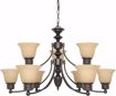 Picture of NUVO Lighting 60/1275 Empire 9 Light 32" Chandelier with Champagne Linen Washed Glass