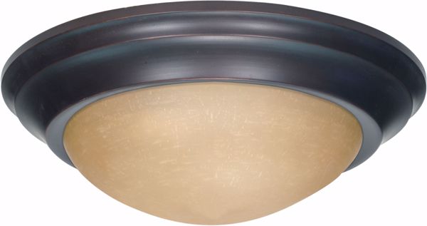 Picture of NUVO Lighting 60/1283 3 Light 17" Flush Mount Twist & Lock with Champagne Linen Washed Glass