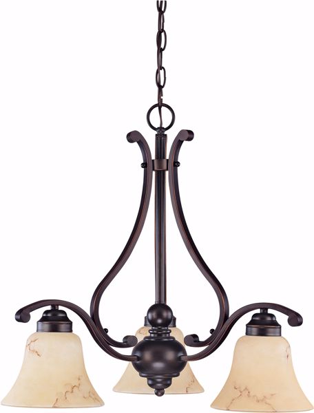 Picture of NUVO Lighting 60/1401 Anastasia - 3 Light 23" Chandelier with Honey Marble Glass