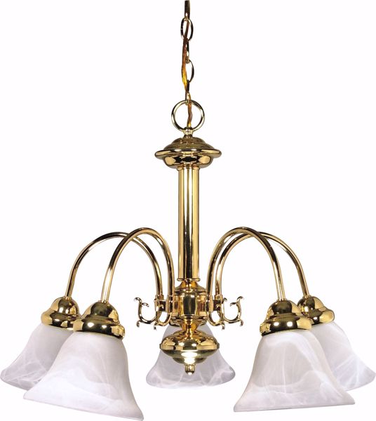 Picture of NUVO Lighting 60/185 Ballerina - 5 Light - 24" - Chandelier - with Alabaster Glass Bell Shades