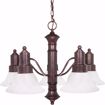 Picture of NUVO Lighting 60/191 Gotham - 5 Light - 25" - Chandelier - with Alabaster Glass Bell Shades