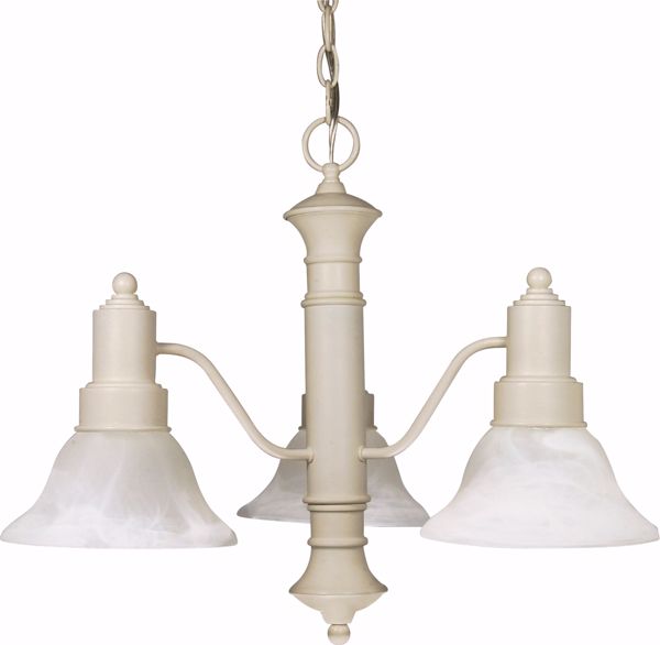 Picture of NUVO Lighting 60/196 Gotham - 3 Light - 23" - Chandelier - with Alabaster Glass Bell Shades