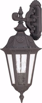 Picture of NUVO Lighting 60/2032 Cortland - 3 Light Large Wall Lantern- Arm Down with Seeded Glass