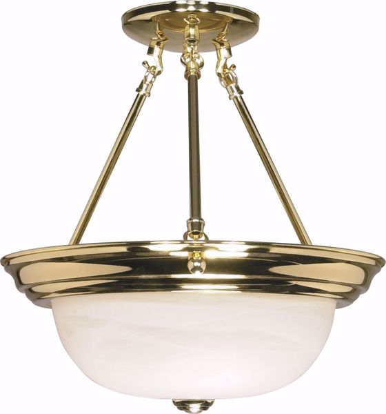 Picture of NUVO Lighting 60/217 2 Light - 13" - Semi-Flush - Alabaster Glass
