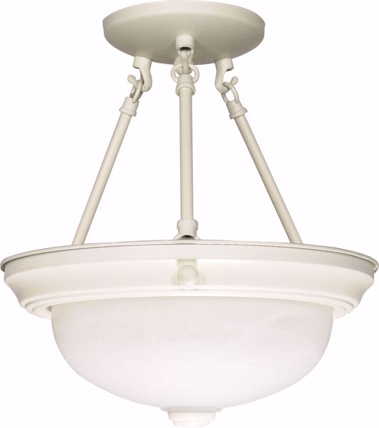 Picture of NUVO Lighting 60/225 2 Light - 13" - Semi-Flush - Alabaster Glass