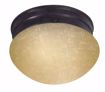 Picture of NUVO Lighting 60/2642 6" Mushroom Mahogany Bronze Champagne Linen Glass Incandescent