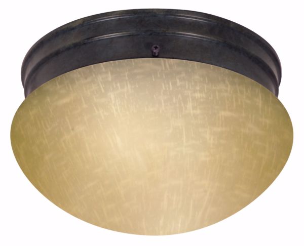 Picture of NUVO Lighting 60/2644 8" Mushroom Mahogany Bronze Champagne Linen Glass Incandescent