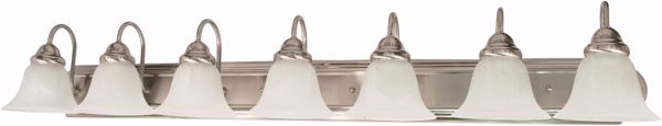 Picture of NUVO Lighting 60/291 Ballerina - 7 Light - 48" - Vanity - with Alabaster Glass Bell Shades