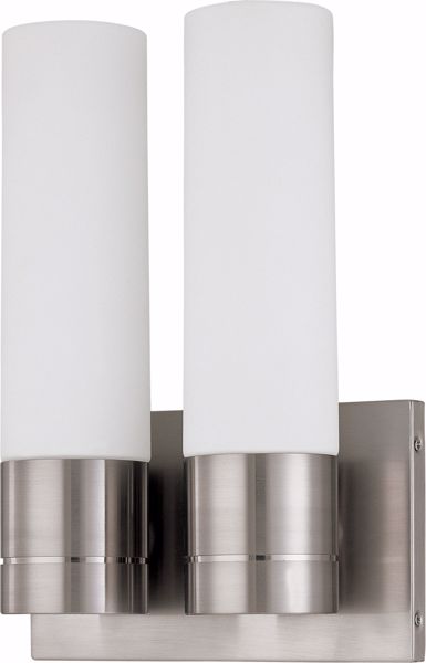 Picture of NUVO Lighting 60/2938 Link - 2 Light (Twin)Tube Wall Sconce with White Glass