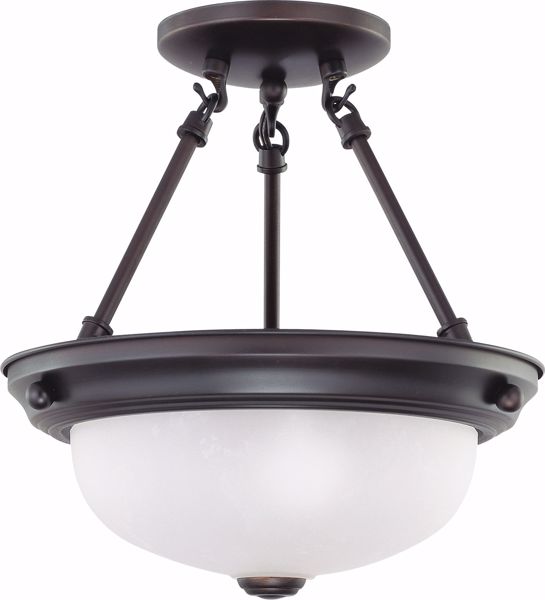 Picture of NUVO Lighting 60/3148 2 Light 11" Semi-Flush with Frosted White Glass