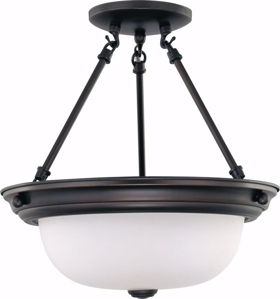 Picture of NUVO Lighting 60/3149 2 Light 13" Semi-Flush with Frosted White Glass