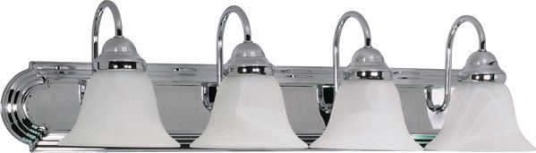 Picture of NUVO Lighting 60/318 Ballerina - 4 Light - 30" - Vanity - with Alabaster Glass Bell Shades