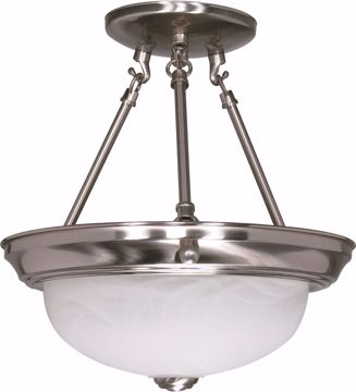 Picture of NUVO Lighting 60/3184 2 Light 11" Semi-Flush with Alabaster Glass - (2) 13w GU24 Lamps Included