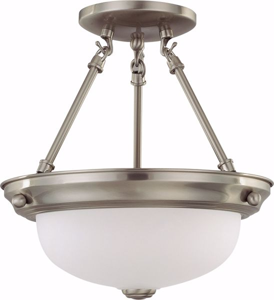 Picture of NUVO Lighting 60/3244 2 Light 11" Semi-Flush with Frosted White Glass