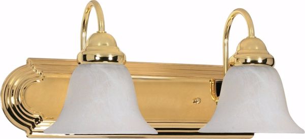 Picture of NUVO Lighting 60/328 Ballerina - 2 Light - 18" - Vanity - with Alabaster Glass Bell Shades