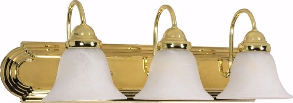 Picture of NUVO Lighting 60/329 Ballerina - 3 Light - 24" - Vanity - with Alabaster Glass Bell Shades