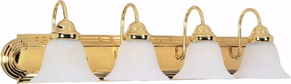 Picture of NUVO Lighting 60/330 Ballerina - 4 Light - 30" - Vanity - with Alabaster Glass Bell Shades