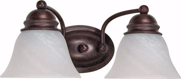Picture of NUVO Lighting 60/345 Empire - 2 Light - 15" - Vanity - with Alabaster Glass Bell Shades