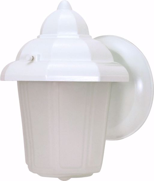 Picture of NUVO Lighting 60/3466 1 Light - 9" - Wall Lantern - Hood Lantern with Satin Frosted Glass; Color retail packaging