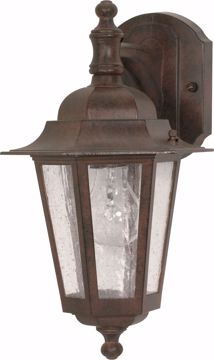 Picture of NUVO Lighting 60/3474 Cornerstone - 1 Light - 13" - Wall Lantern - Arm Down with Clear Seed Glass; Color retail packaging