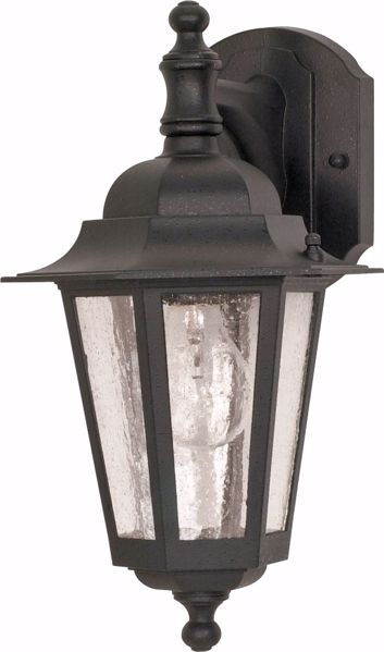 Picture of NUVO Lighting 60/3475 Cornerstone - 1 Light - 13" - Wall Lantern - Arm Down with Clear Seed Glass; Color retail packaging