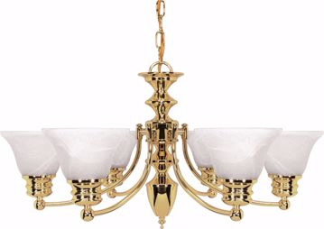 Picture of NUVO Lighting 60/357 Empire - 6 Light - 26" - Chandelier - with Alabaster Glass Bell Shades