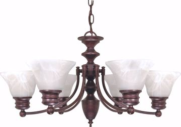 Picture of NUVO Lighting 60/358 Empire - 6 Light - 26" - Chandelier - with Alabaster Glass Bell Shades