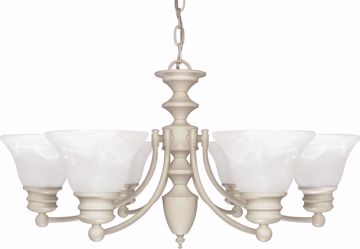 Picture of NUVO Lighting 60/359 Empire - 6 Light - 26" - Chandelier - with Alabaster Glass Bell Shades