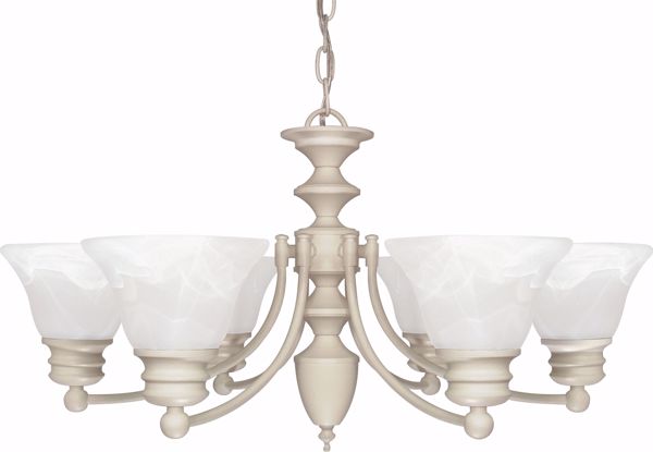 Picture of NUVO Lighting 60/359 Empire - 6 Light - 26" - Chandelier - with Alabaster Glass Bell Shades