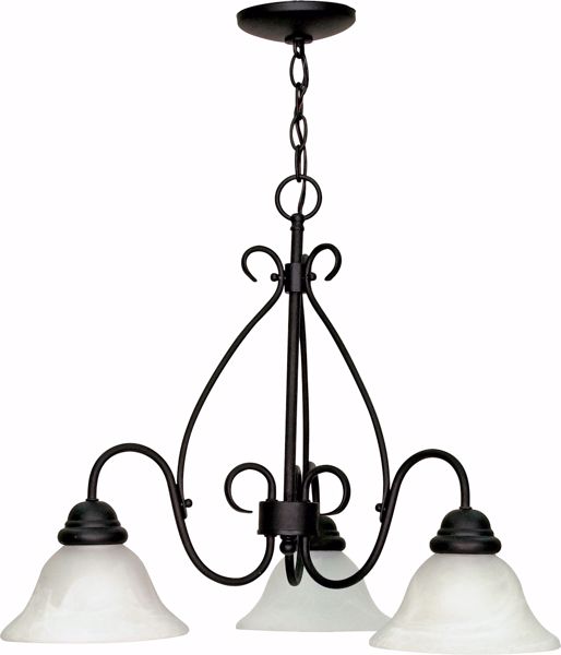 Picture of NUVO Lighting 60/378 Castillo - 3 Light - 26" - Chandelier - with Alabaster Swirl Glass