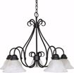 Picture of NUVO Lighting 60/381 Castillo - 5 Light - 28" - Chandelier - with Alabaster Swirl Glass