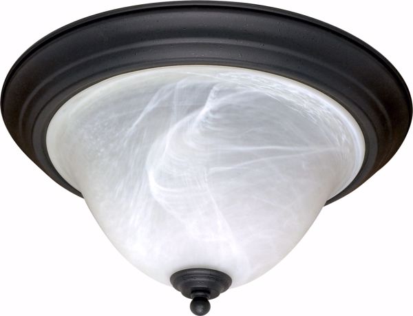 Picture of NUVO Lighting 60/383 Castillo - 2 Light - 16" - Flush Mount - with Alabaster Swirl Glass
