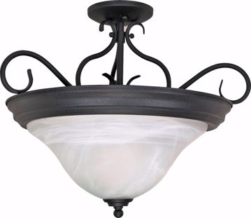 Picture of NUVO Lighting 60/384 Castillo - 3 Light - 19" - Semi-Flush - with Alabaster Swirl Glass