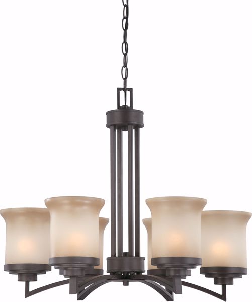Picture of NUVO Lighting 60/4125 Harmony - 6 Light Chandelier with Saffron Glass