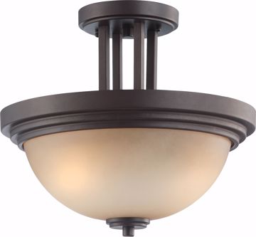 Picture of NUVO Lighting 60/4127 Harmony - 2 Light Semi Flush Fixture with Saffron Glass