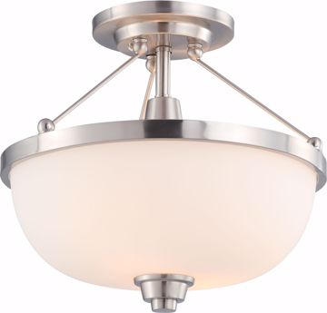 Picture of NUVO Lighting 60/4188 Helium - 2 Light Semi Flush Fixture with Satin White Glass